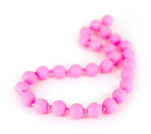 bijtketting Macaron Shorty&nbsp;25 cm silicone roze