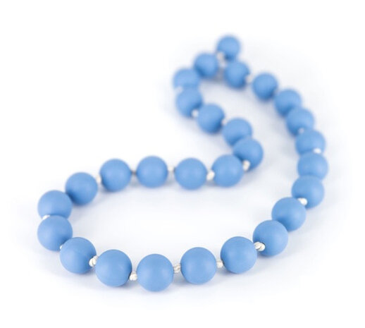 bijtketting Macaron Shorty&nbsp;25 cm silicone blauw