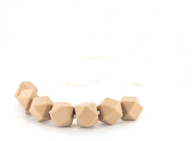 bijtketting Kola Cubes&nbsp;75 cm silicone beige