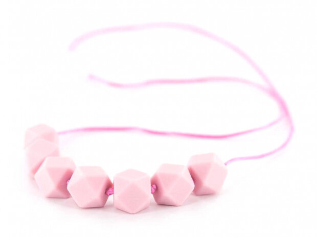 bijtketting Kola Cubes&nbsp;75 cm silicone lichtroze