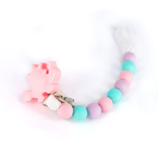 fopspeenketting Pop Rocks 28 cm siliconen roze