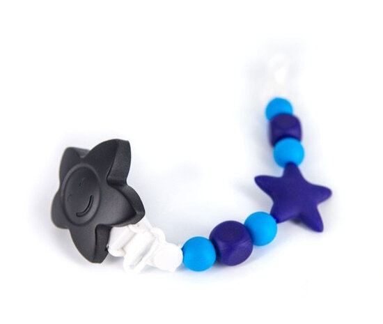 fopspeenketting Tootsie Roll 28 cm siliconen blauw