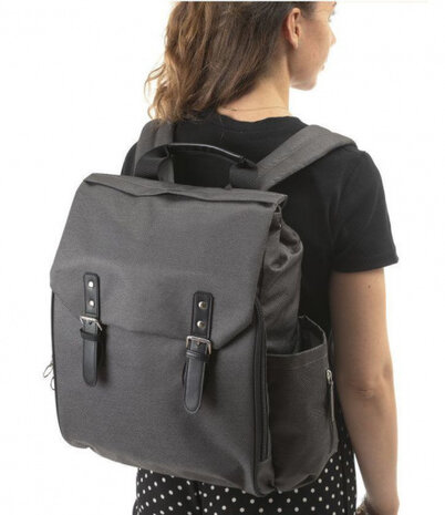 luierrugzak Easy 48 x 31 cm textiel donkergrijs