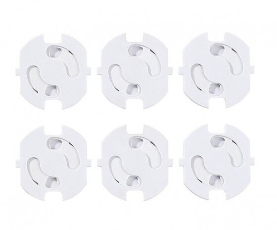 stopcontactbeveiligers draaistop wit 6 stuks