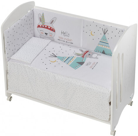 ledikant met bedtextiel Lovely tipi 125 x 93 cm wit