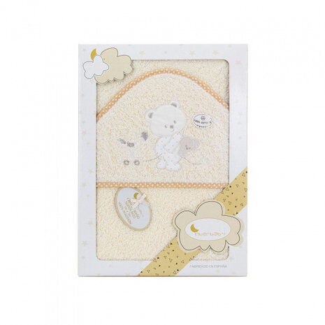 badhanddoek beer junior 100 x 100 cm katoen beige