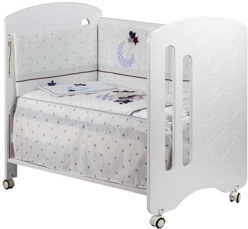 ledikant met bedtextiel Lovely beren 125 x 93 cm beige