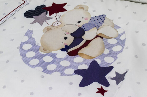 ledikant met bedtextiel Lovely beren 125 x 93 cm beige