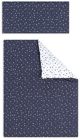 ledikant met bedtextiel Monet 125 x 93 cm navy/wit