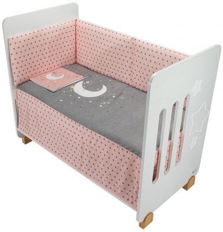dekbedtextiel Universum 62 x 126 cm roze 3-delig