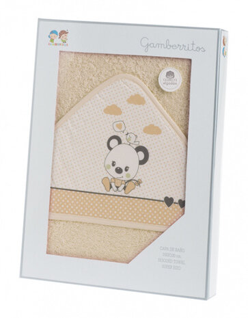 badcape Beertje 100 x 100 cm katoen beige