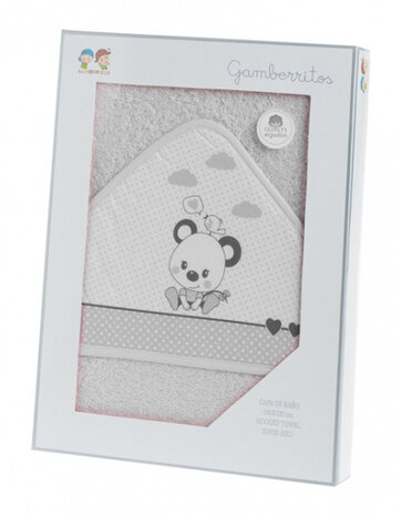 badcape Bear 100 x 100 cm katoen grijs