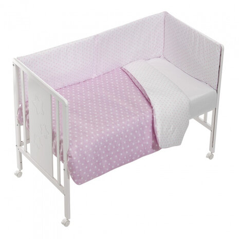 dekbedtextiel Tipi 60 x 120 cm blauw/roze 3-delig