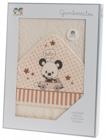 badcape Bear 100 x 100 cm katoen beige