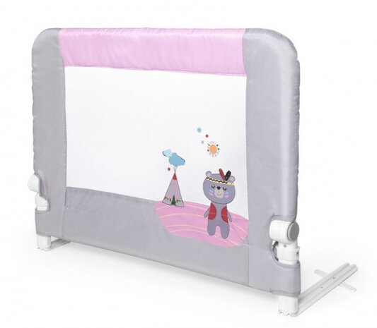 bedrail junior 90 x 70 cm textiel grijs/roze