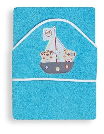 handdoek boot 100 x 100 cm katoen blauw