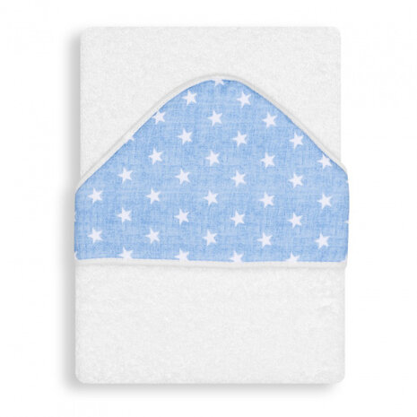 handdoek sterren 100 x 100 cm katoen wit/blauw