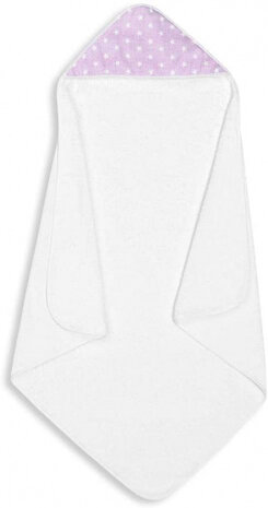 handdoek sterren 100 x 100 cm katoen wit/roze