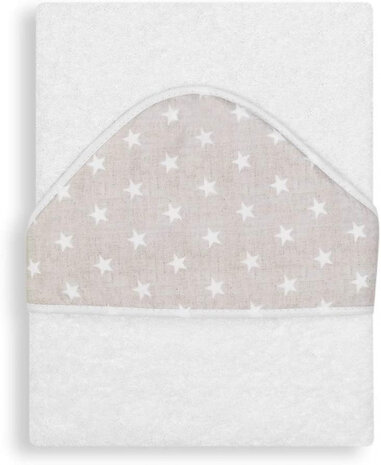 handdoek sterren 100 x 100 cm katoen wit/beige