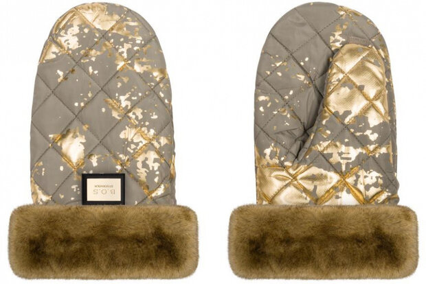 handschoenen Collection polyester kaki/goud