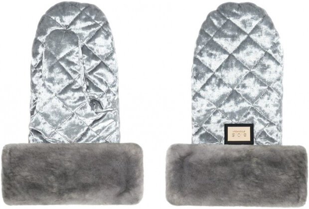 handschoenen dames fluweel zilver/grijs