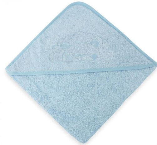 handdoek Lion Embroidery 70 x 70 cm katoen blauw