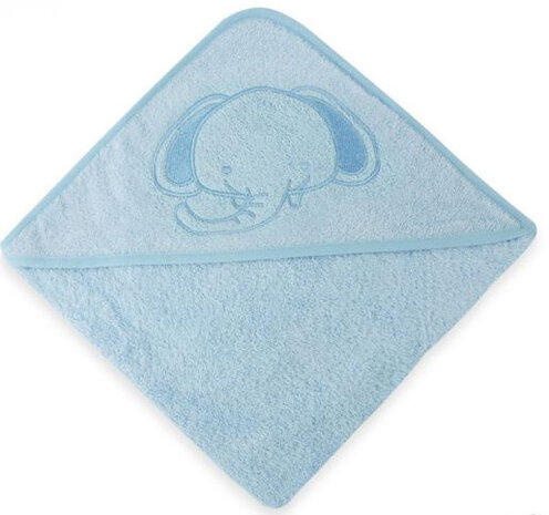 badcape Elephant 70 x 70 cm katoen blauw