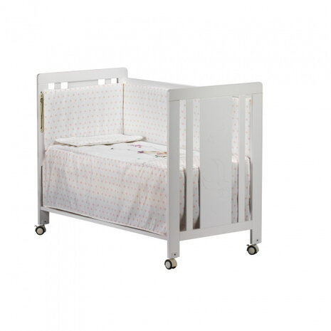 bedtextielset Beer 60 x 120 cm katoen wit/roze 3-delig