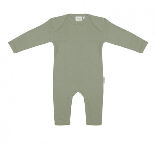 jumpsuit geribbeld meisjes katoen lichtgroen maat 9-12 maanden