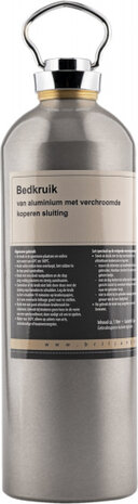 kruik 1 liter 25 cm aluminium zilver