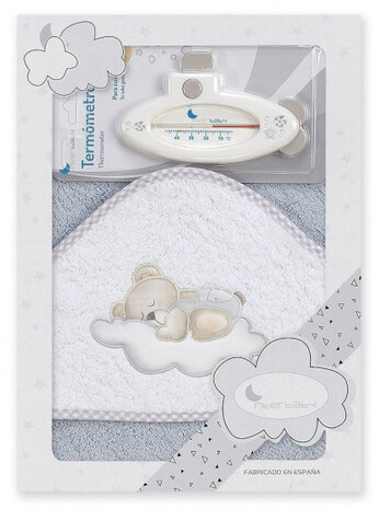 badaccessoires Cloud 100 cm katoen grijs 2-delig
