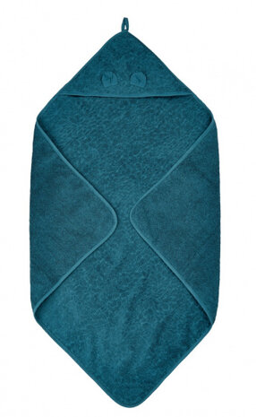 badcape junior 83 x 83 cm katoen blauw