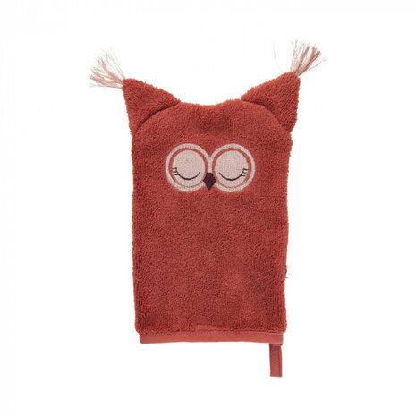 washand Organic junior 14 x 21 cm katoen rood one-size