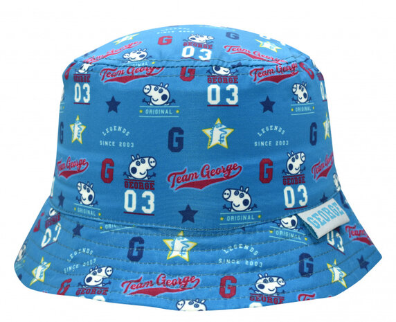 zonnehoed Peppa Pig junior katoen blauw maat 50