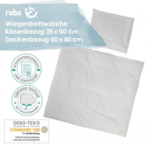 bedtextiel Lil Planet 80 x 80 cm polykatoen grijs 2-delig