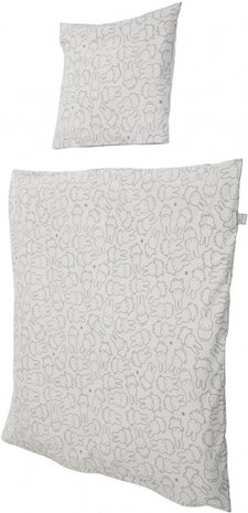 bedtextiel Miffy junior 80 x 80 cm katoen grijs 2-delig