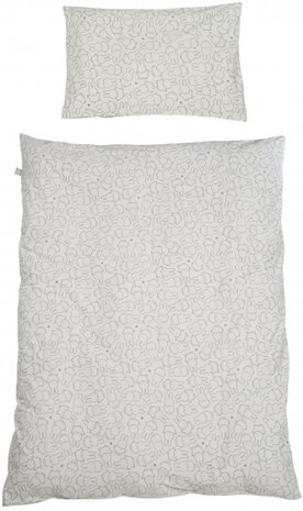 bedtextiel Miffy junior 135 x 100 cm katoen grijs 2-delig