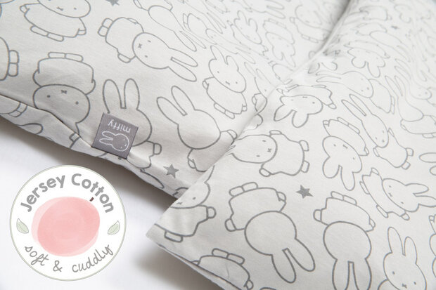 bedtextiel Miffy junior 135 x 100 cm katoen grijs 2-delig