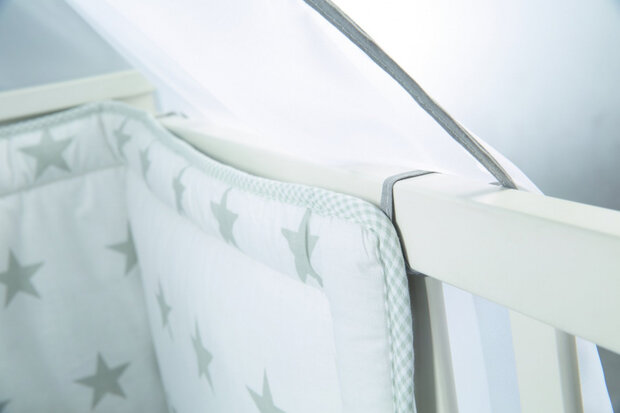bedtextiel Little Stars 135 x 100 cm katoen grijs 4-delig