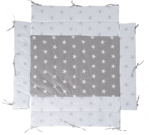 boxkleed Little Stars junior 96 x 18 cm polykatoen grijs