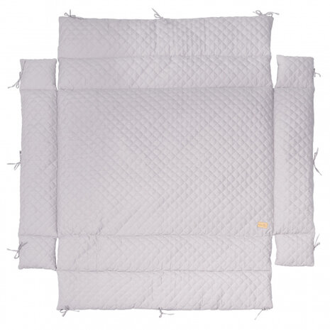 boxkleed Style junior 96 x 18 cm polykatoen zilvergrijs