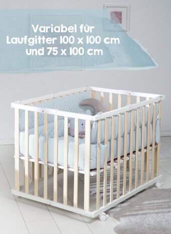 boxkleed Style junior 96 x 18 cm polykatoen lichtblauw