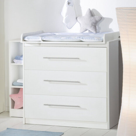 commode Maren 88,5 x 75 x 98,5 cm hout/RVS wit