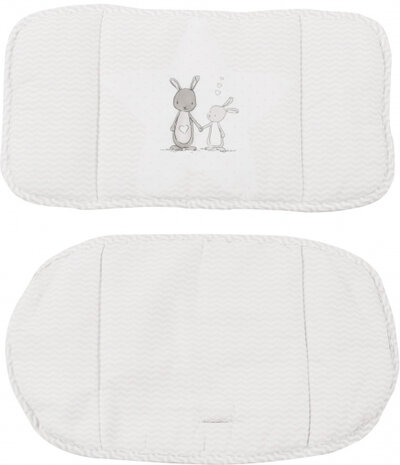 stoelverkleiner Fox &amp; Bunny polykatoen wit 2-delig