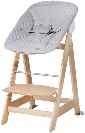 kinderstoel Born Up 94 cm hout/polyester lichtgrijs