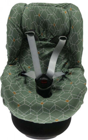 autostoelhoes met rugsteun 1+ Deco katoen groen