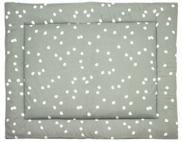 boxkleed Spots 80 x 100 cm katoen groen/wit