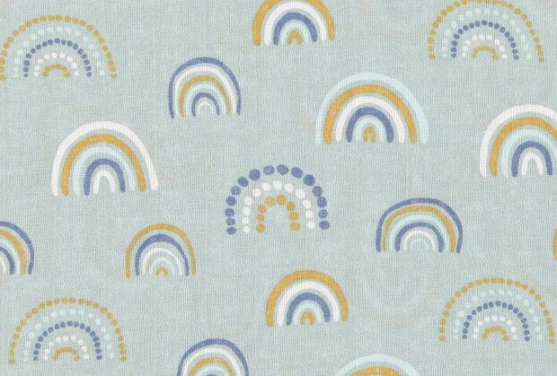 inbakerdoeken Rainbow 120 cm katoen blauw/geel