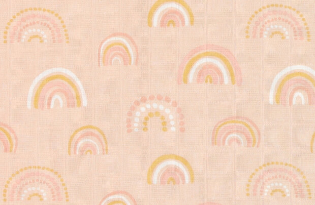 inbakerdoeken Rainbow 120 cm katoen roze/geel
