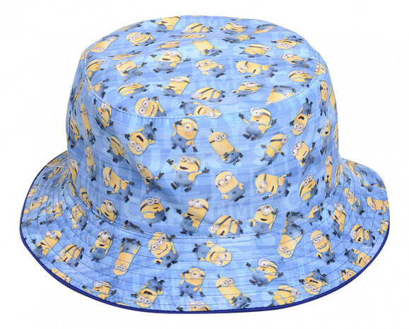zonnehoed Minions junior textiel blauw maat 54